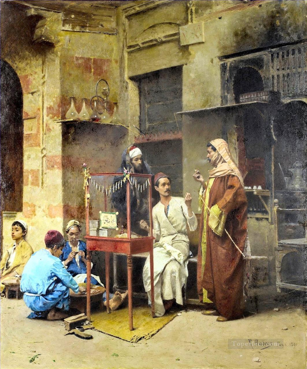 The tobacco seller Cairo Alphons Leopold Mielich Araber Oil Paintings